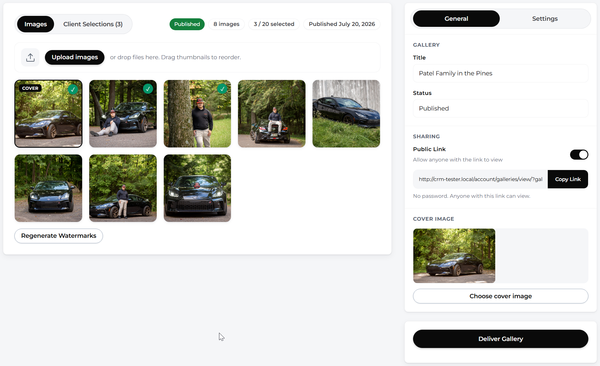 Mankai client gallery editor